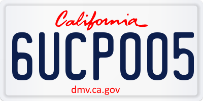 CA license plate 6UCP005