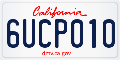 CA license plate 6UCP010