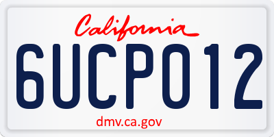 CA license plate 6UCP012