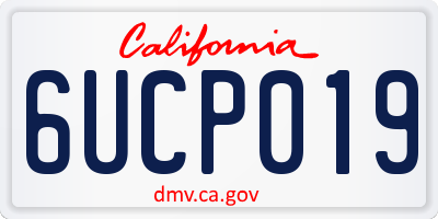 CA license plate 6UCP019