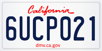 CA license plate 6UCP021