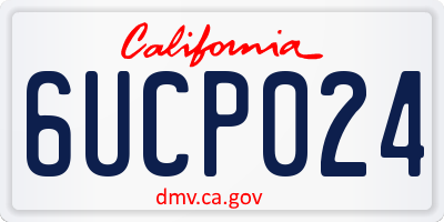 CA license plate 6UCP024
