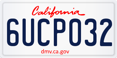 CA license plate 6UCP032