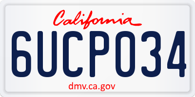 CA license plate 6UCP034
