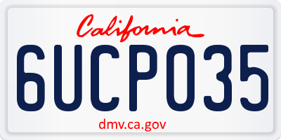 CA license plate 6UCP035
