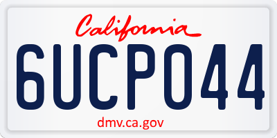 CA license plate 6UCP044
