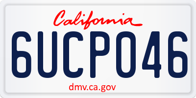 CA license plate 6UCP046