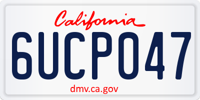 CA license plate 6UCP047