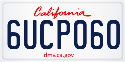 CA license plate 6UCP060