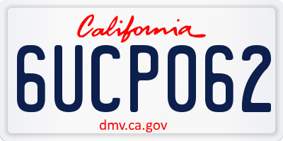 CA license plate 6UCP062