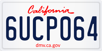 CA license plate 6UCP064