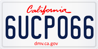 CA license plate 6UCP066