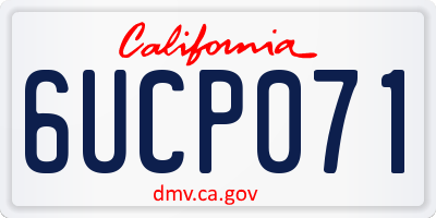 CA license plate 6UCP071