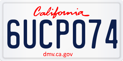 CA license plate 6UCP074