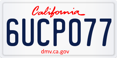 CA license plate 6UCP077