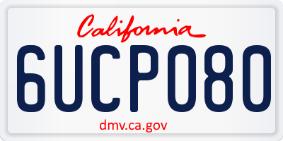 CA license plate 6UCP080