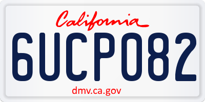 CA license plate 6UCP082