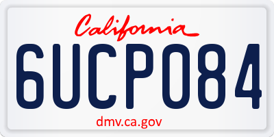 CA license plate 6UCP084