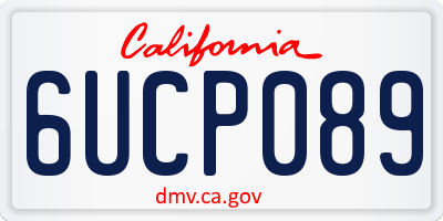 CA license plate 6UCP089