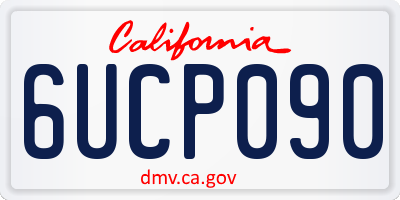 CA license plate 6UCP090