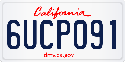 CA license plate 6UCP091