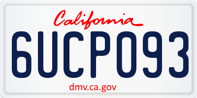 CA license plate 6UCP093