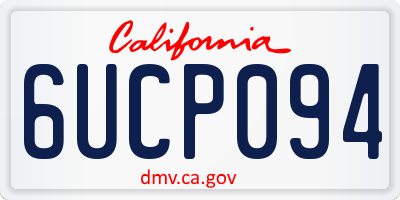 CA license plate 6UCP094