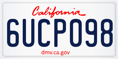 CA license plate 6UCP098