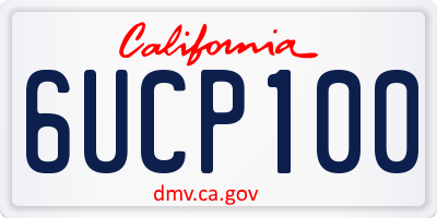 CA license plate 6UCP100