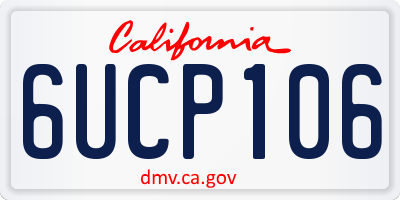 CA license plate 6UCP106