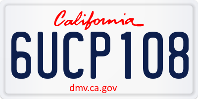 CA license plate 6UCP108