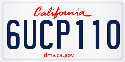 CA license plate 6UCP110