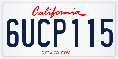 CA license plate 6UCP115