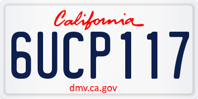 CA license plate 6UCP117