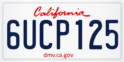 CA license plate 6UCP125