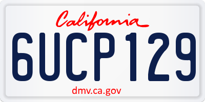 CA license plate 6UCP129