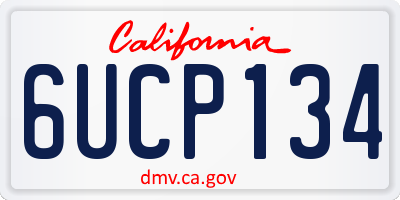 CA license plate 6UCP134