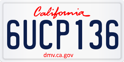 CA license plate 6UCP136