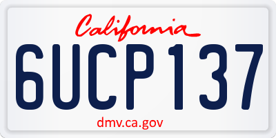 CA license plate 6UCP137