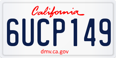 CA license plate 6UCP149
