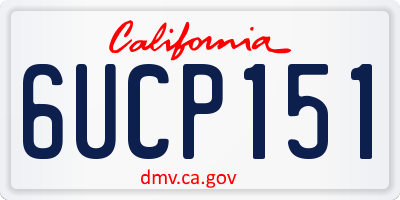 CA license plate 6UCP151