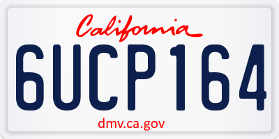 CA license plate 6UCP164