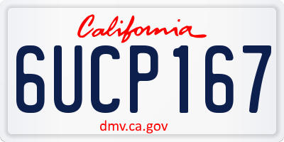 CA license plate 6UCP167