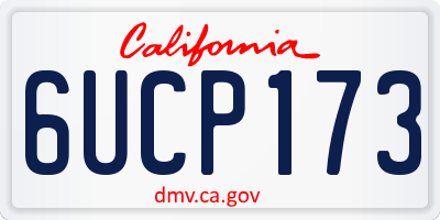 CA license plate 6UCP173