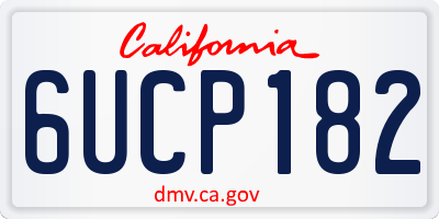 CA license plate 6UCP182
