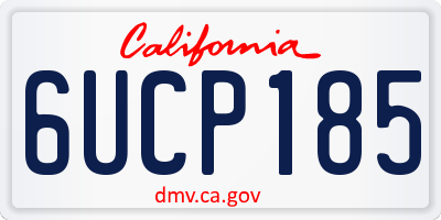 CA license plate 6UCP185
