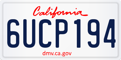 CA license plate 6UCP194