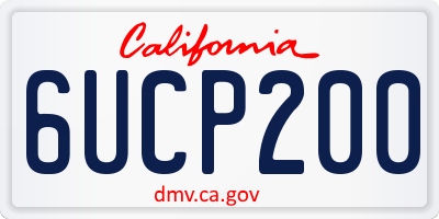 CA license plate 6UCP200