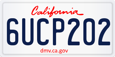 CA license plate 6UCP202
