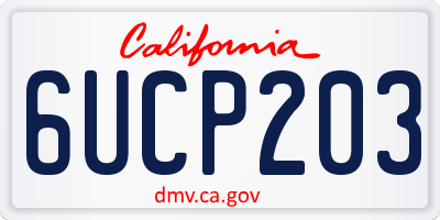 CA license plate 6UCP203